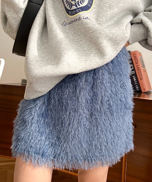 moment+（モーメントプラス）の「ミニ台形フリンジスカート（スカート