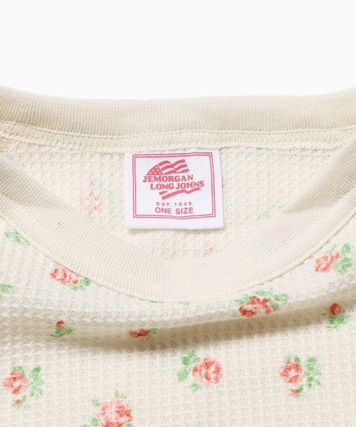 JEMORGAN(ジェーイーモーガン)の「JEMORGAN/ジェーイーモーガン TCワッフル 花柄ラグラン L/S TEE ラグランTシャツ(Tシャツ/カットソー・レディース・アイボリー系2/アイボリー系1・FREE)」の6枚目の写真