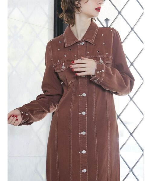 jouetie(ジュエティ)の「スタッズデニムワンピース(ワンピース・レディース・ブルー/ブラウン/ブラック・MEDIUM)」の9枚目の写真