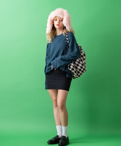 an meets zakka（アンミツザッカ）の「an meets zakka ファーうさ耳ロシアンハット（ニットキャップ/ビーニー・レディース・ブラック/アイボリー/ホワイト/ピンク・ONE SIZE/ONESIZE）」の7枚目の写真