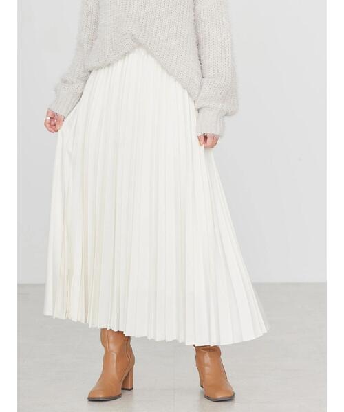 AMERICAN HOLIC（アメリカンホリック）の「サテンプリーツスカート（スカート・レディース・その他14/アイボリー/モカ/サックスブルー・M/L）」の6枚目の写真