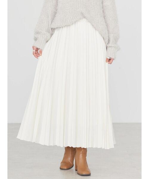 AMERICAN HOLIC（アメリカンホリック）の「サテンプリーツスカート（スカート・レディース・その他14/アイボリー/モカ/サックスブルー・M/L）」の7枚目の写真
