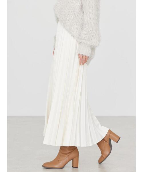 AMERICAN HOLIC（アメリカンホリック）の「サテンプリーツスカート（スカート・レディース・その他14/アイボリー/モカ/サックスブルー・M/L）」の8枚目の写真