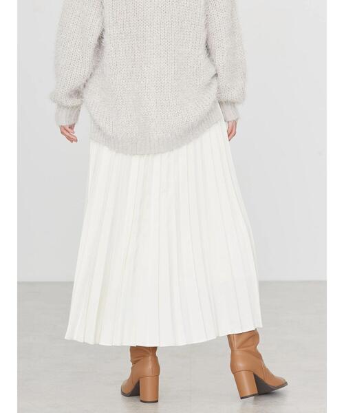 AMERICAN HOLIC（アメリカンホリック）の「サテンプリーツスカート（スカート・レディース・その他14/アイボリー/モカ/サックスブルー・M/L）」の9枚目の写真