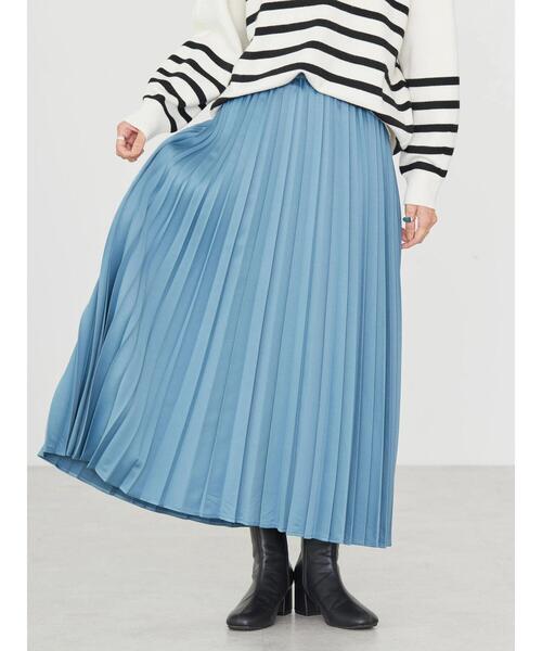 AMERICAN HOLIC（アメリカンホリック）の「サテンプリーツスカート（スカート・レディース・その他14/アイボリー/モカ/サックスブルー・M/L）」の16枚目の写真