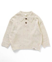 apres les cours | カラーネップ・ボーダー衿付きニット(ニット/セーター)