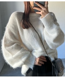 Bonjour Sagan（ボンジュールサガン）の「シャギーモヘアライククルーネックニット（ニット/セーター・レディース）」