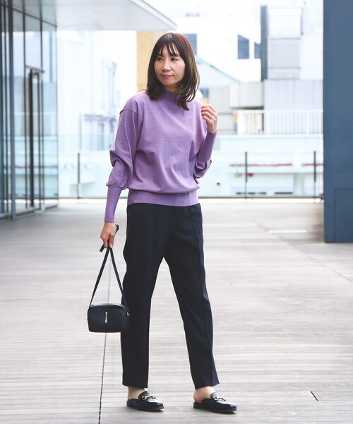 BEAMS HEART(ビームスハート)の「BEAMS HEART / テーパード スラックス(スラックス・レディース・ブラウン系その他2/ブラック・SMALL/MEDIUM)」の4枚目の写真