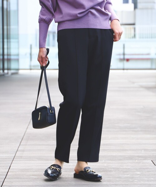 BEAMS HEART(ビームスハート)の「BEAMS HEART / テーパード スラックス(スラックス・レディース・ブラウン系その他2/ブラック・SMALL/MEDIUM)」の7枚目の写真