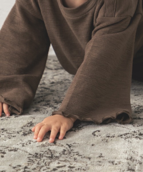 sea and shells by pairmanon（シーアンドシェルズバイペアマノン）の「【sea and shells by pairmanon】メローフレア セットアップ（その他ベビーウェア・キッズ・カーキ/ブラウン/ベージュ・80/100/90/110）」の4枚目の写真