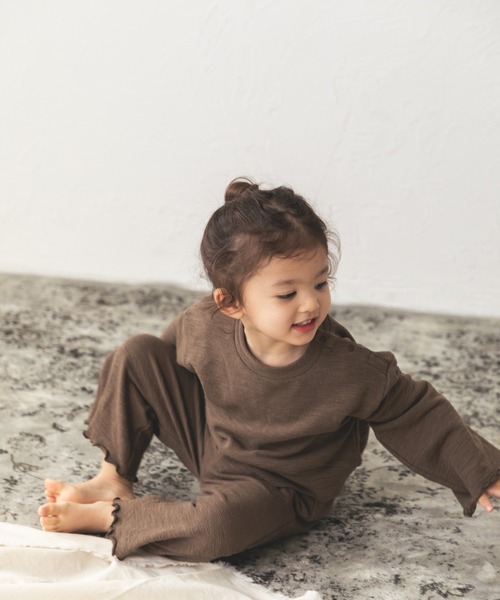 sea and shells by pairmanon（シーアンドシェルズバイペアマノン）の「【sea and shells by pairmanon】メローフレア セットアップ（その他ベビーウェア・キッズ・カーキ/ブラウン/ベージュ・80/100/90/110）」の6枚目の写真