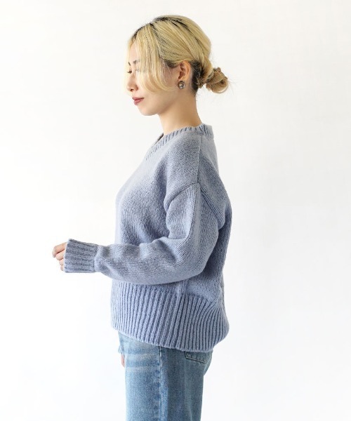 zootie（ズーティー）の「リブ Vネックニット（ニット/セーター・レディース・ライトグリーン/シャーベット/ライトブルー・M）」の12枚目の写真