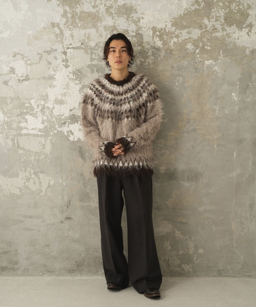 【ヴァージンウール】Miami 手編みのセーター Z2010KSW かぎ針編みのセーター グランディール - ごしょう産業