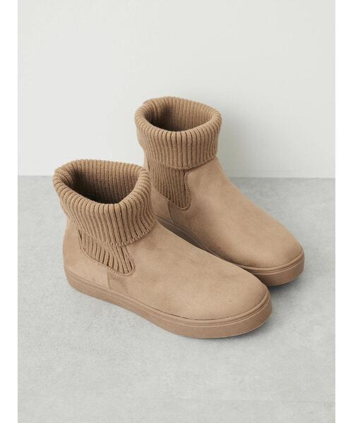 Green Parks(グリーンパークス)の「・rich blue ニットスニーカーブーツ(ブーツ・レディース・ブラック/ベージュ・L/LL/M/S)」の2枚目の写真