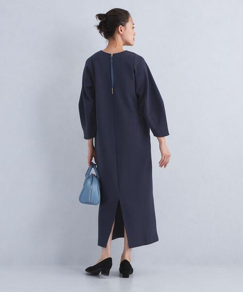 グリーンレーベル スビンコットンミックスダンボールフォルムワンピース シルク混 green label relaxing（グリーンレーベルリラクシング）の