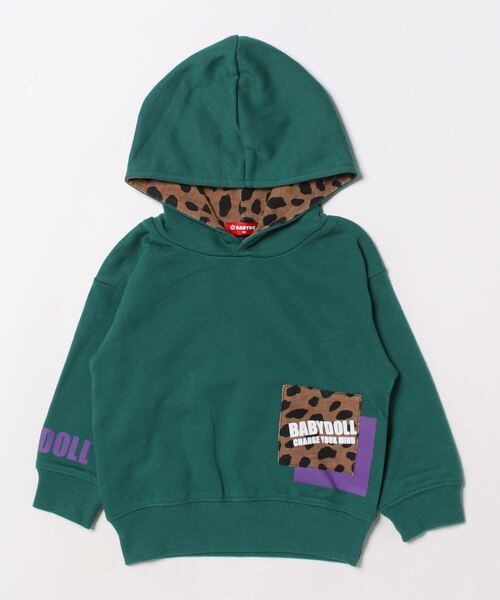 親子お揃い ヒョウ柄 ワッペン パーカー 8979K（パーカー）｜BABYDOLL
