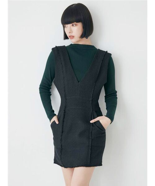 MURUA（ムルーア）の「フリンジミニジャンパースカート（ワンピース・レディース・ブラック/その他1/ホワイト・2/1）」の16枚目の写真