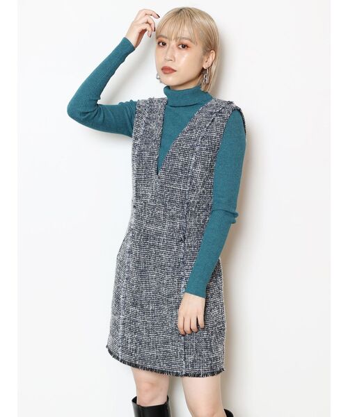 MURUA（ムルーア）の「フリンジミニジャンパースカート（ワンピース・レディース・ブラック/その他1/ホワイト・2/1）」の20枚目の写真