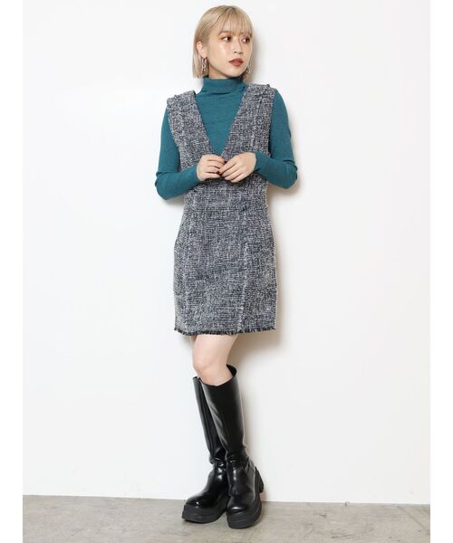 MURUA（ムルーア）の「フリンジミニジャンパースカート（ワンピース・レディース・ブラック/その他1/ホワイト・2/1）」の22枚目の写真