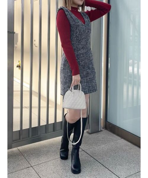 MURUA（ムルーア）の「フリンジミニジャンパースカート（ワンピース・レディース・ブラック/その他1/ホワイト・2/1）」の5枚目の写真