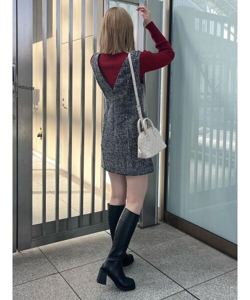 MURUA（ムルーア）の「フリンジミニジャンパースカート（ワンピース・レディース・ブラック/その他1/ホワイト・2/1）」の6枚目の写真