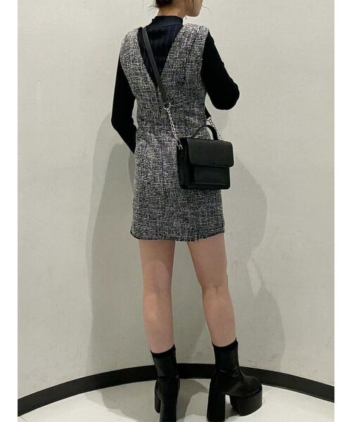 MURUA（ムルーア）の「フリンジミニジャンパースカート（ワンピース・レディース・ブラック/その他1/ホワイト・2/1）」の8枚目の写真