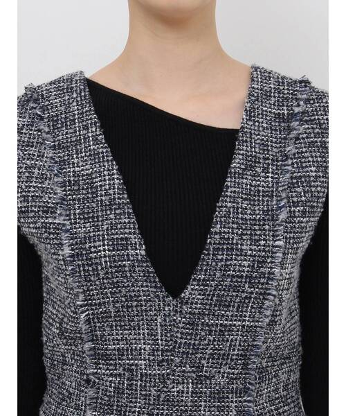 MURUA（ムルーア）の「フリンジミニジャンパースカート（ワンピース・レディース・ブラック/その他1/ホワイト・2/1）」の13枚目の写真