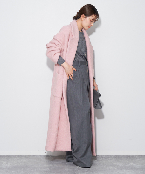 plage(プラージュ)の「Boucle オーバーサイズロング コート(その他アウター・レディース・ブラウン/ピンク・36/38)」の8枚目の写真