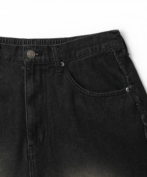 【未使用】LE MELANGE 24AW サイドラインデニム ブラック 1 96thes SELECT】ヴィンテージライク サイドフリンジライン