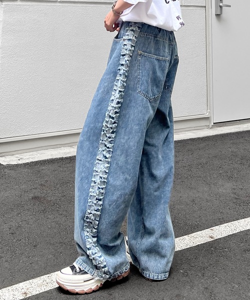 96thes(クローズ)の「【96thes SELECT】ヴィンテージライク サイドフリンジライン ワイドデニムパンツ(デニムパンツ・メンズ・ブラウン/グレー/ブルー系その他/グレー系その他/ブラック/サックスブルー・L/M)」の8枚目の写真
