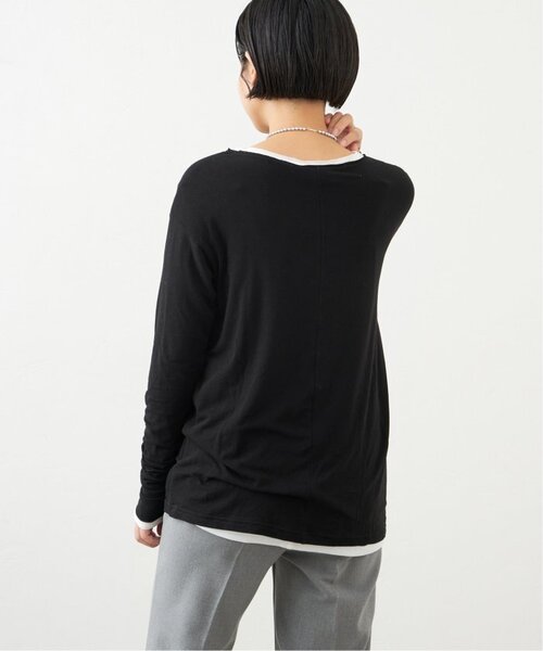 IENA(イエナ)の「《追加》リヨセルコットン シアー ロングTシャツ(Tシャツ/カットソー・レディース・ホワイト/ブラック/グレー・FREE)」の9枚目の写真
