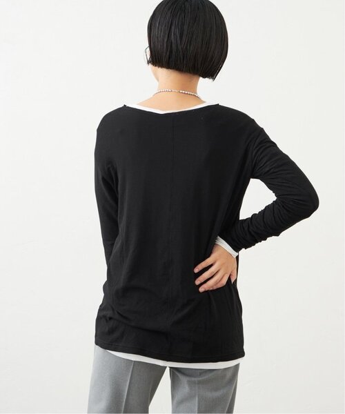 IENA(イエナ)の「《追加》リヨセルコットン シアー ロングTシャツ(Tシャツ/カットソー・レディース・ホワイト/ブラック/グレー・FREE)」の10枚目の写真