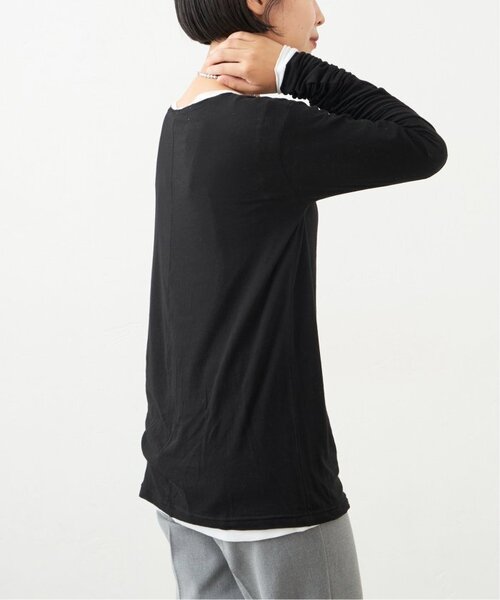IENA(イエナ)の「《追加》リヨセルコットン シアー ロングTシャツ(Tシャツ/カットソー・レディース・ホワイト/ブラック/グレー・FREE)」の11枚目の写真