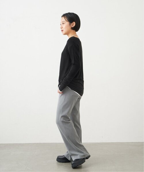 IENA(イエナ)の「《追加》リヨセルコットン シアー ロングTシャツ(Tシャツ/カットソー・レディース・ホワイト/ブラック/グレー・FREE)」の15枚目の写真