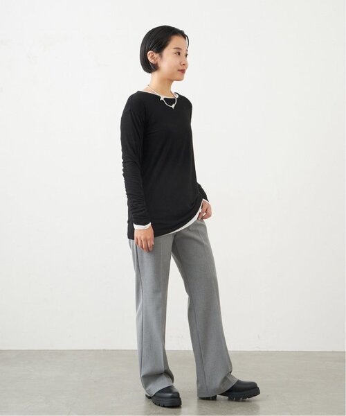 IENA(イエナ)の「《追加》リヨセルコットン シアー ロングTシャツ(Tシャツ/カットソー・レディース・ホワイト/ブラック/グレー・FREE)」の16枚目の写真