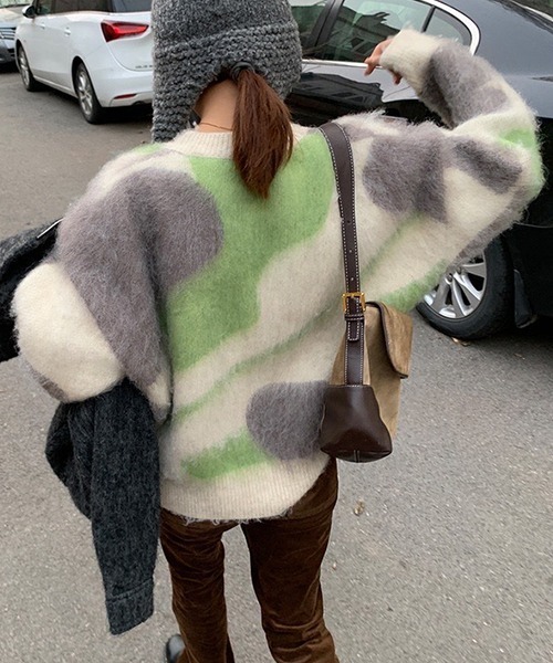 SEN TOKYO（セントーキョー）の「絶妙な配色が目を惹く春ニット。マーブルーカラーモヘアセーター（ニット/セーター・レディース・ブルー/グリーン・FREE）」の21枚目の写真