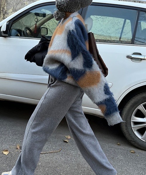 SEN TOKYO（セントーキョー）の「絶妙な配色が目を惹く春ニット。マーブルーカラーモヘアセーター（ニット/セーター・レディース・ブルー/グリーン・FREE）」の6枚目の写真