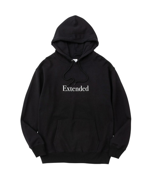 POET MEETS DUBWISE（ポエットミーツダブワイズ）の「【POET MEETS DUBWISE/ポエトミーツダブワイズ】 EXTENDED HOODIE 「EXTENDED」プルオーバースウェットパーカー（パーカー・メンズ・ブラック/ライトグレー・XL/L/M/S）」の2枚目の写真