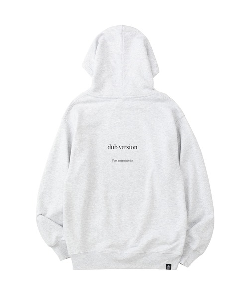 POET MEETS DUBWISE（ポエットミーツダブワイズ）の「【POET MEETS DUBWISE/ポエトミーツダブワイズ】 EXTENDED HOODIE 「EXTENDED」プルオーバースウェットパーカー（パーカー・メンズ・ブラック/ライトグレー・XL/L/M/S）」の4枚目の写真