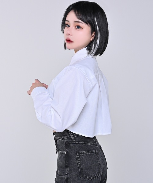 long sleeve cropped shirt/ロングスリーブクロップドシャツ