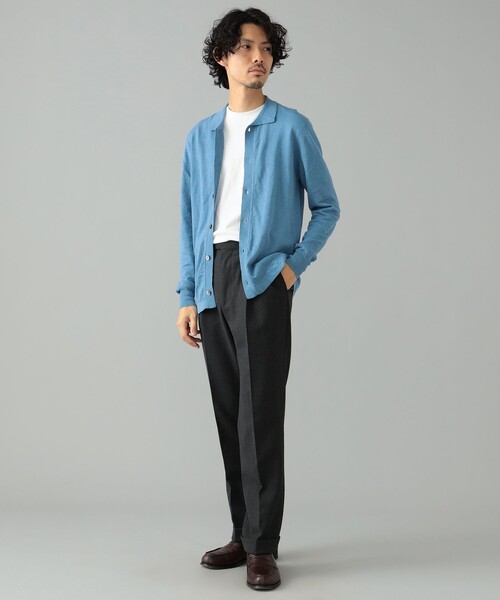 MORGANO × BEAMS F / 別注 リネンコットン シャツカーディガン