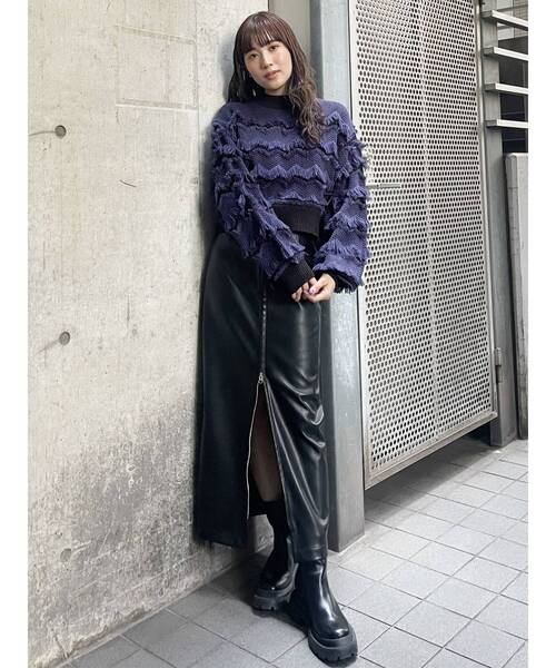 MURUA（ムルーア）の「マルチウェイナローフェイクレザースカート（スカート・レディース・ブラック/ブラウン/アイボリー・1/2）」の14枚目の写真