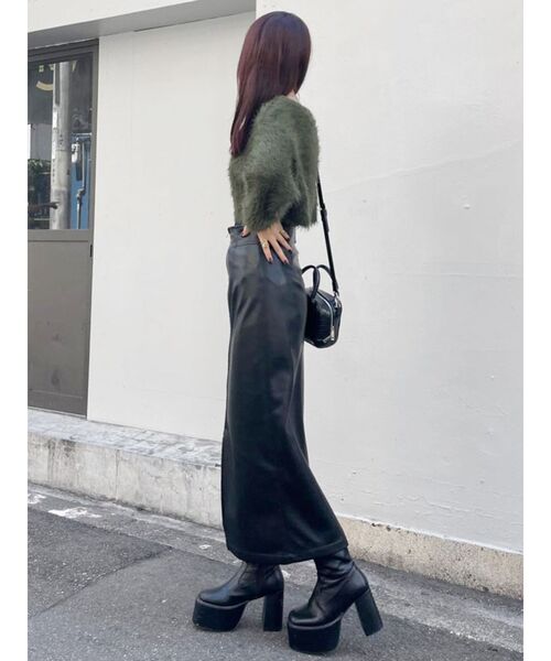 MURUA（ムルーア）の「マルチウェイナローフェイクレザースカート（スカート・レディース・ブラック/ブラウン/アイボリー・1/2）」の12枚目の写真