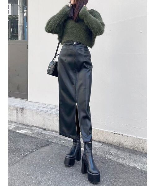 MURUA（ムルーア）の「マルチウェイナローフェイクレザースカート（スカート・レディース・ブラック/ブラウン/アイボリー・1/2）」の17枚目の写真