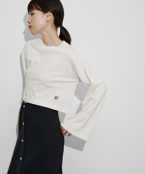ADAM ET ROPE'（アダムエロペ）の「【サステナブル】ワイドスリーブクロップドTEE（Tシャツ/カットソー・レディース・ホワイト/ブラック/ピンク/ホワイト系その他・FREE）」の10枚目の写真