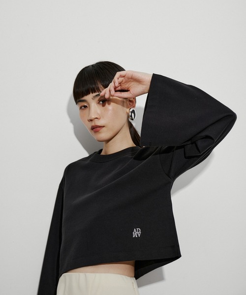ADAM ET ROPE'（アダムエロペ）の「【サステナブル】ワイドスリーブクロップドTEE（Tシャツ/カットソー・レディース・ホワイト/ブラック/ピンク/ホワイト系その他・FREE）」の12枚目の写真
