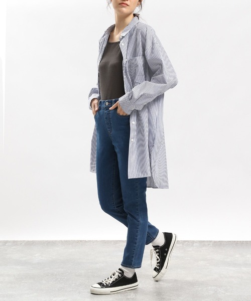 GLOBAL WORK Smile Seed Store（グローバルワーク スマイルシードストア）の「デニムスリムストレートパンツ/977004（デニムパンツ・レディース・ブラック/ブルー系その他3/ブルー系その他5/アイボリー・SMALL/X-LARGE/LARGE/MEDIUM）」の8枚目の写真