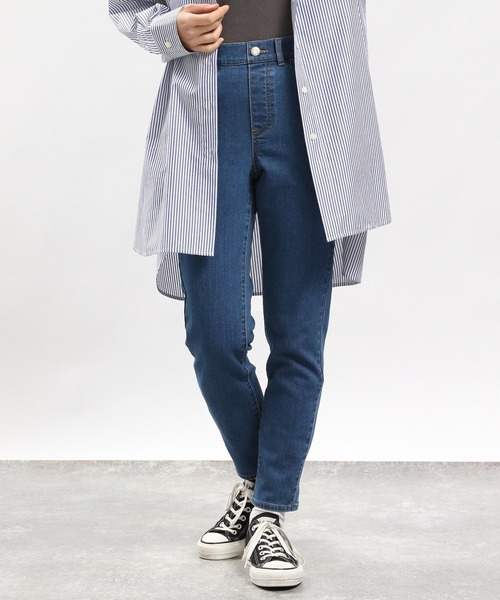 GLOBAL WORK Smile Seed Store（グローバルワーク スマイルシードストア）の「デニムスリムストレートパンツ/977004（デニムパンツ・レディース・ブラック/ブルー系その他3/ブルー系その他5/アイボリー・SMALL/X-LARGE/LARGE/MEDIUM）」の10枚目の写真