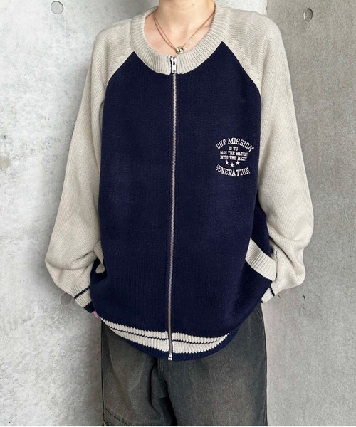 sedacle（セダクル）の「ラグランジップアップロゴニット（ニット/セーター・メンズ・レッド/ネイビー・SMALL/MEDIUM/LARGE）」の18枚目の写真