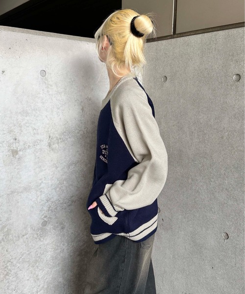 sedacle（セダクル）の「ラグランジップアップロゴニット（ニット/セーター・メンズ・レッド/ネイビー・SMALL/MEDIUM/LARGE）」の16枚目の写真